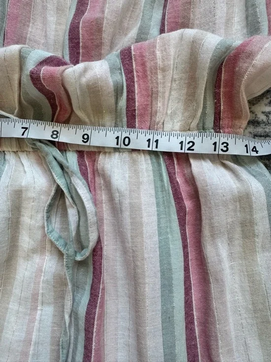 Elan striped strapless jumpsuit cream with pink and teal jogger bottom - Picture 7 of 9